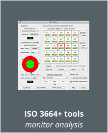 ISO 3664+ tools monitor analysis