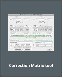 Correction Matrix tool