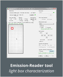 Emission-Reader tool light box characterization