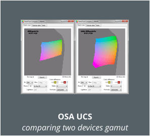 OSA UCS comparing two devices gamut